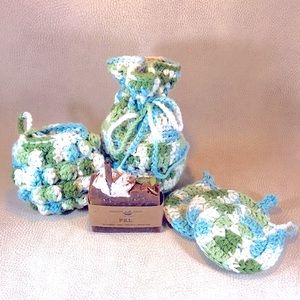 Handmade Crochet Cotton Spa or Travel Set